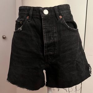 ZARA Black high rise jean shorts